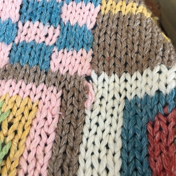 Vintage 80’s multi-colour Hand Knit Sweater XL - Picture 8 of 8